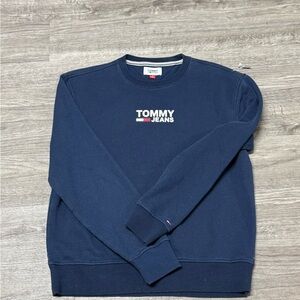 Tommy Hilfiger Navy Crewneck Sweatshirt with Chest Logo